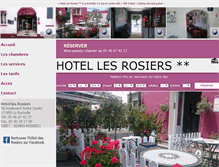 Tablet Screenshot of hotel-lesrosiers.com